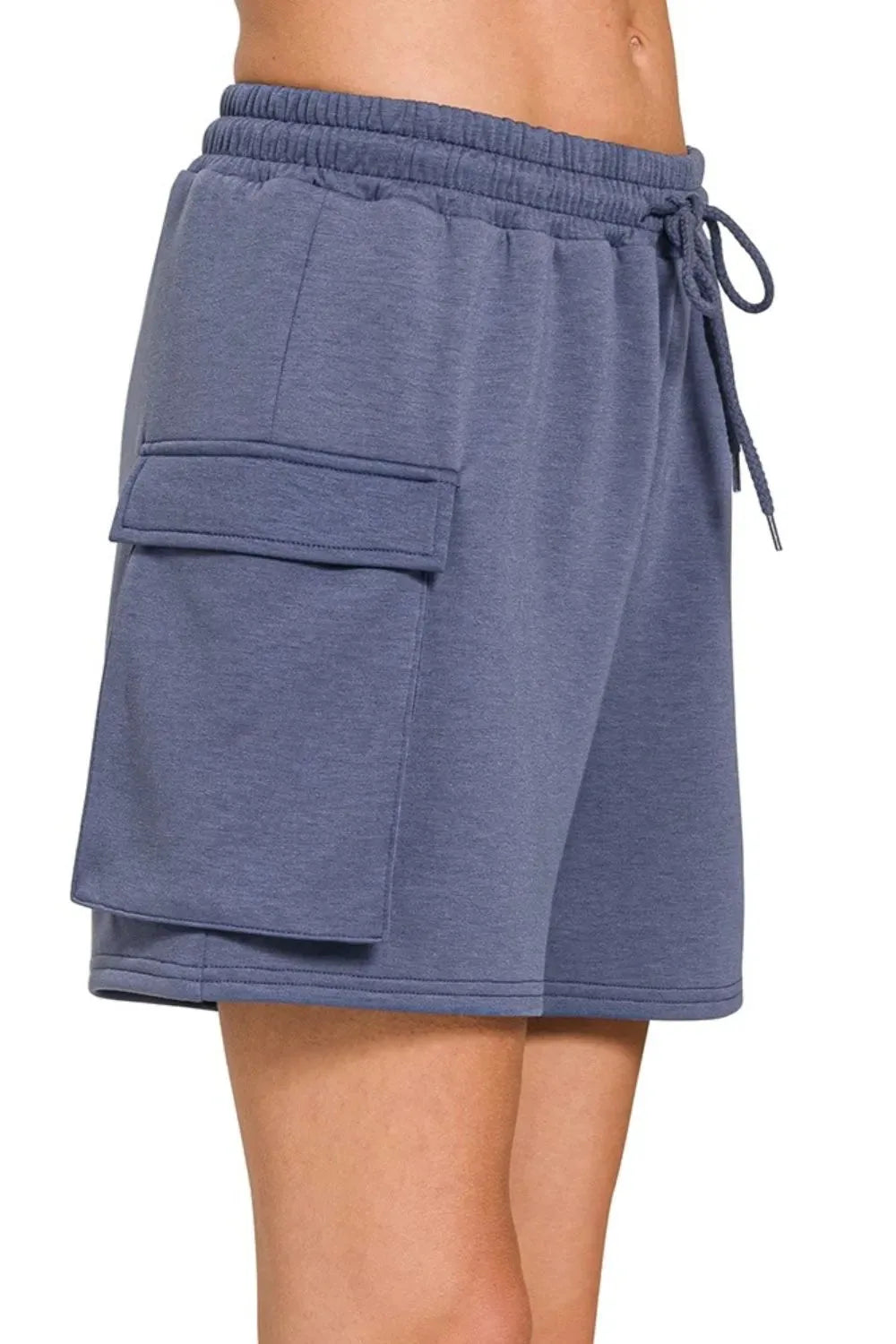 Bayside Scuba Cargo Beach Shorts in Blue Indigo women outfit ideas
