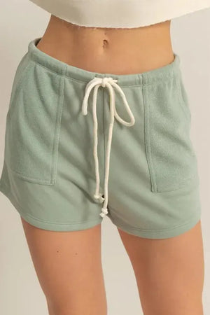 Breezy Drawstring Beach Shorts in Sage women outfit ideas