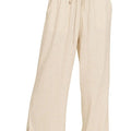 Breezy Linen Drawstring Beach Pants in Oatmeal women outfit ideas