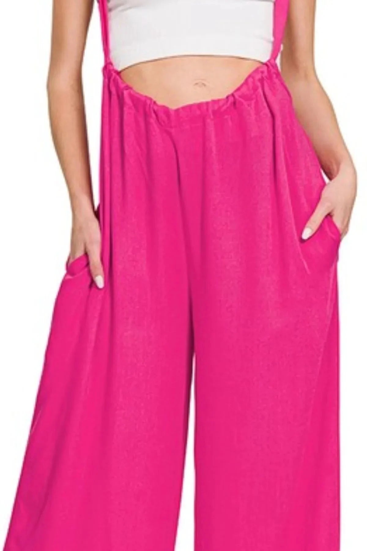 Breezy Tie-Back Suspender Beach Jumpsuit women outfit ideas