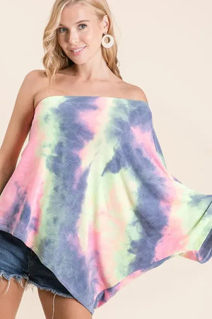 Charcoal Tie Dye One Shoulder Beach Top women outfit ideas