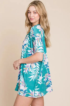 Coastal Bloom Vintage Tunic Beach Top women outfit ideas