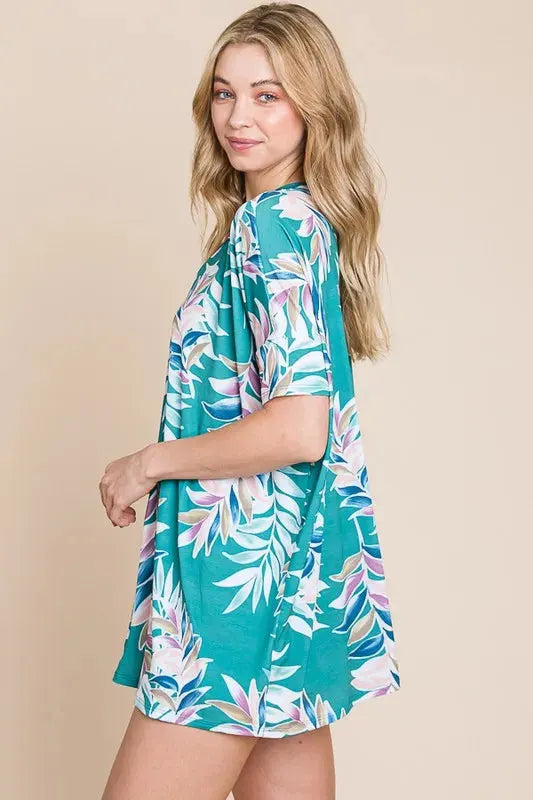 Coastal Bloom Vintage Tunic Beach Top women outfit ideas