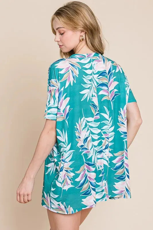 Coastal Bloom Vintage Tunic Beach Top women outfit ideas