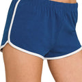 Coastal Comfort Dolphin Beach Shorts in Light Navy women outfit ideas