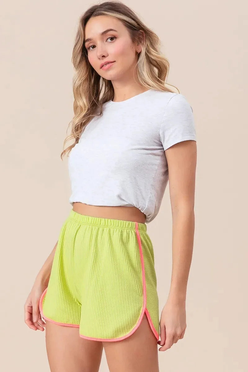 Coastal Cord Rib Side Slit Beach Shorts women outfit ideas