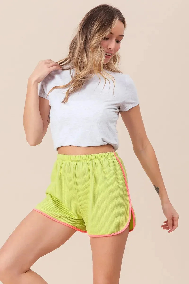 Coastal Cord Rib Side Slit Beach Shorts women outfit ideas