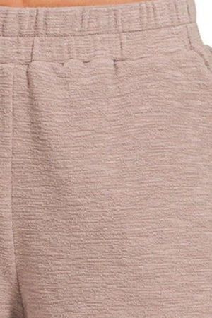 Coastal Cotton Slub Beach Shorts in Ash Mocha women outfit ideas