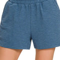 Coastal Cotton Slub Beach Shorts in Dusty Blue women outfit ideas