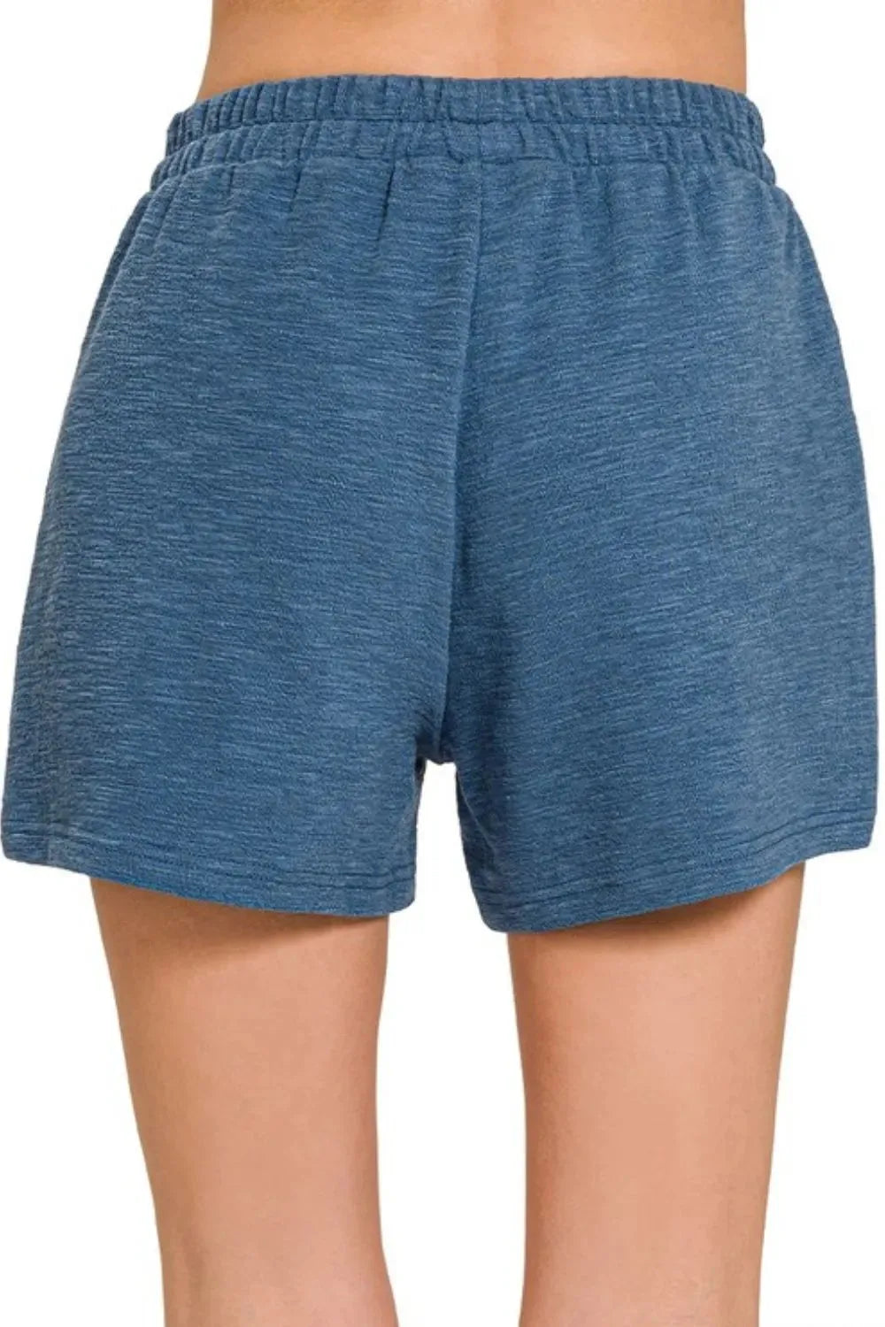 Coastal Cotton Slub Beach Shorts in Dusty Blue women outfit ideas