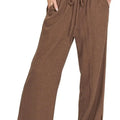 Coastal Linen Drawstring Beach Pants in Rich Brown women outfit ideas