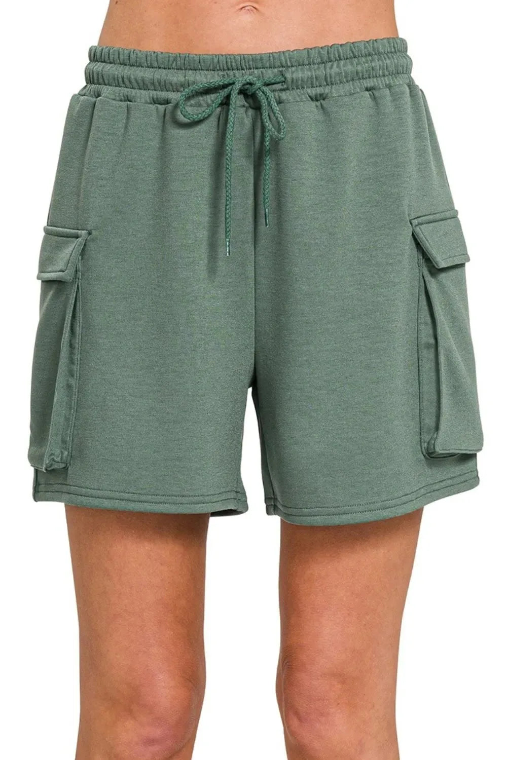Coastal Scuba Pocket Beach Shorts in Dark Forest women outfit ideas