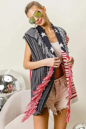 Coastal Spirit American Flag Beach Vest women outfit ideas