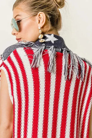 Coastal Spirit American Flag Beach Vest women outfit ideas