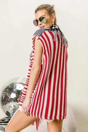 Coastal Spirit American Flag Beach Vest women outfit ideas