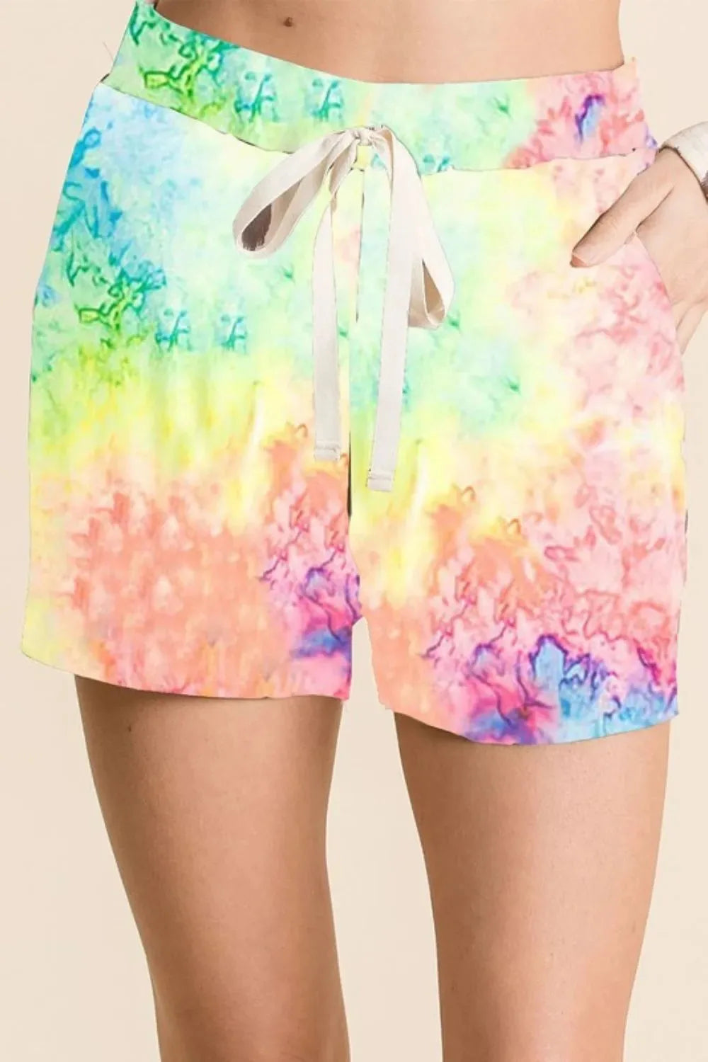 Coastal Tie-Dye Soft Cotton Beach Shorts women outfit ideas
