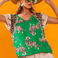 Coastal Tiger Aztec Trim Beach Tee in Green women outfit ideas