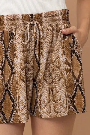 Cooling Drawstring Beach Shorts in Snake Print women outfit ideas