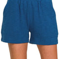 Cotton Slub Drawstring Beach Shorts in Light Navy women outfit ideas