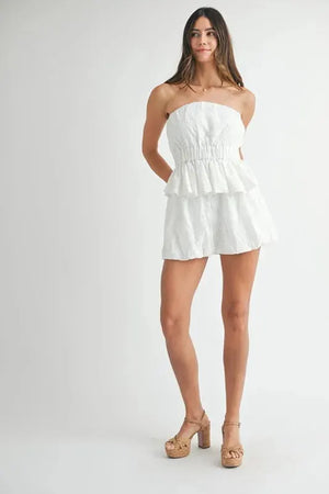 Floral Eyelet Lace Beach Set in Off White women outfit ideas