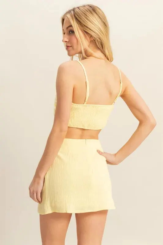 Golden Hour Linen-Blend Beach Skirt Set women outfit ideas