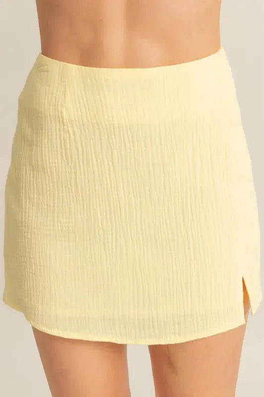 Golden Hour Linen-Blend Beach Skirt Set women outfit ideas