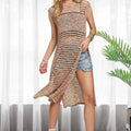 Horizon Crochet Rainbow Beach Tunic Top women outfit ideas