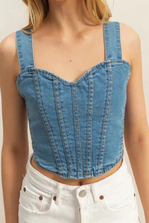 Light Wash Denim Sweetheart Beach Tank women outfit ideas