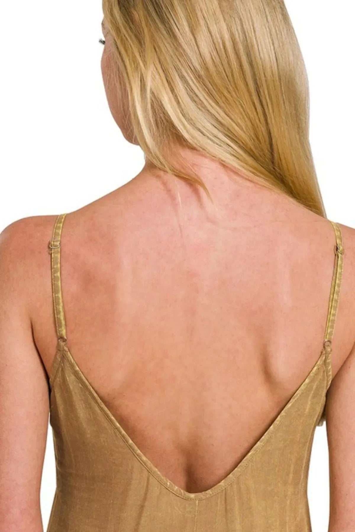 Mineral Washed Rayon Cami Beach Dress in Deep Camel women outfit ideas