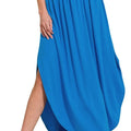 Ocean Blue Smocked Beach Maxi Skirt with Pockets women outfit ideas