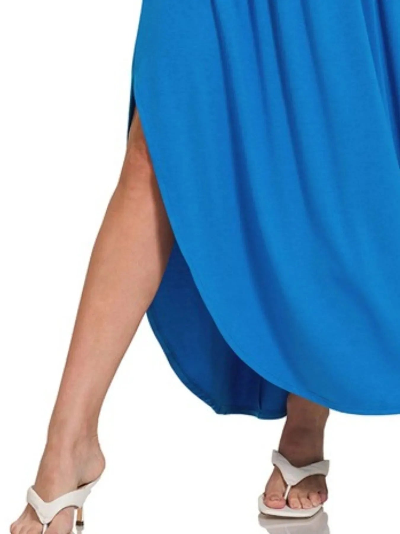 Ocean Blue Smocked Beach Maxi Skirt with Pockets women outfit ideas