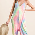 Pastel Tie Dye French Terry Beach Jumpsuit women outfit ideas