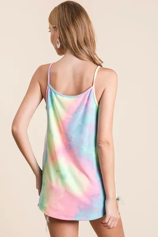 Pastel Tie Dye Terry Beach Camisole with Caged Neck women outfit ideas