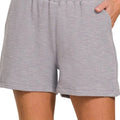 Relaxed Cotton Slub Beach Shorts in Sleet Grey women outfit ideas