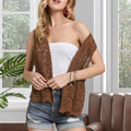 Scallop Hem Crochet Beach Vest in Mocha women outfit ideas