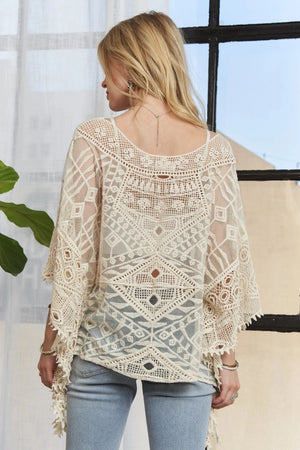 Seaside Crochet Lace Boat Neck Beach Coverup women outfit ideas
