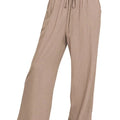 Seaside Linen Blend Drawstring Beach Pants in Cocoa women outfit ideas
