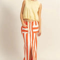 Seaside Striped Cotton Beach Maxi Skirt women outfit ideas