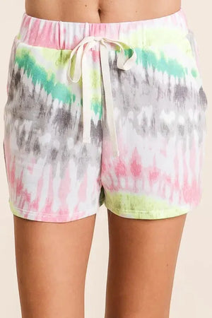 Soft Cotton Tie-Dye Beach Shorts with Drawstring women outfit ideas