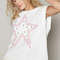 Starlight Studded Beach Tank with Delicate Lace Hem women outfit ideas