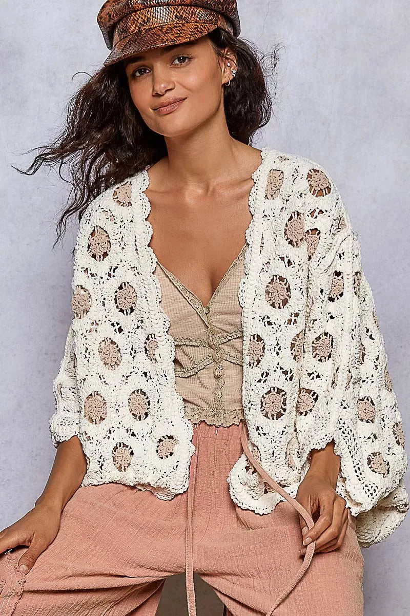 Sunset Beach Chenille Cardigan in Cream & Latte women outfit ideas