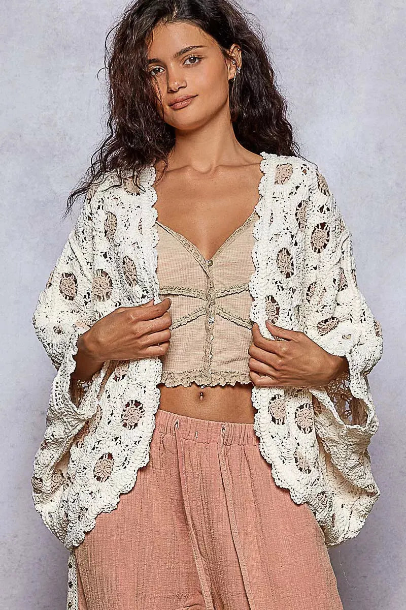 Sunset Beach Chenille Cardigan in Cream & Latte women outfit ideas