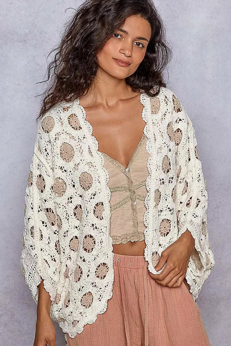 Sunset Beach Chenille Cardigan in Cream & Latte women outfit ideas