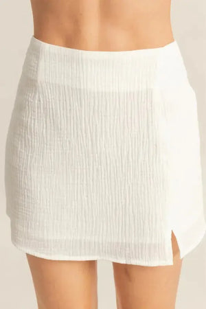 Sunset Beach Ruched Cotton Skirt & Top Set women outfit ideas