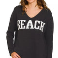 Sunset Beach V-Neck Sweater in Classic Black women outfit ideas