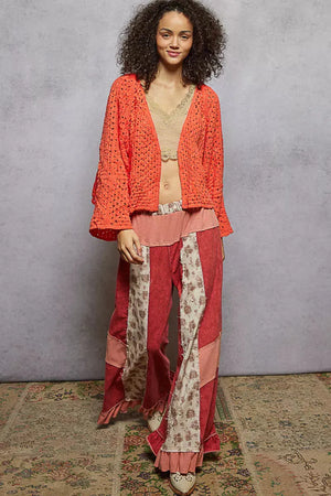 Sunset Crochet Beach Cardigan in Neon Orange women outfit ideas