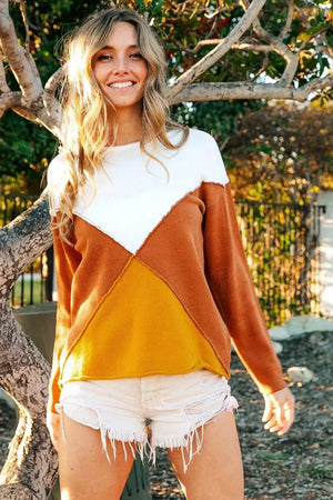 Sunset Geometric Color Block Beach Sweater women outfit ideas