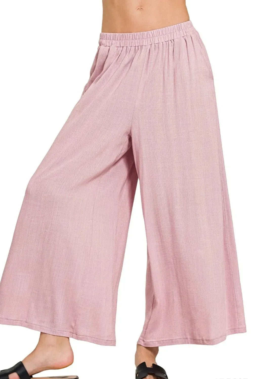 Sunset Stroll Wide-Leg Beach Pants in Light Rose women outfit ideas