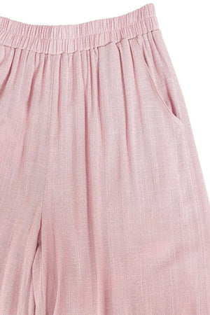 Sunset Stroll Wide-Leg Beach Pants in Light Rose women outfit ideas