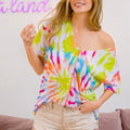 Sunset Tie-Dye Cotton Beach Top - Off White Multi women outfit ideas